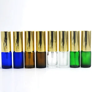 Cosmetic Packaging 10ml Green Clear Amber Blue Frosted Glass Spray Perfume Oil Bottles With Aluminum Spray Cap