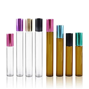 Free Sample Perfume Roller Bottle Essential Oil Roll On Bottle In Stock Empty 8ml 12ml 10ml Clear Glass Bottle