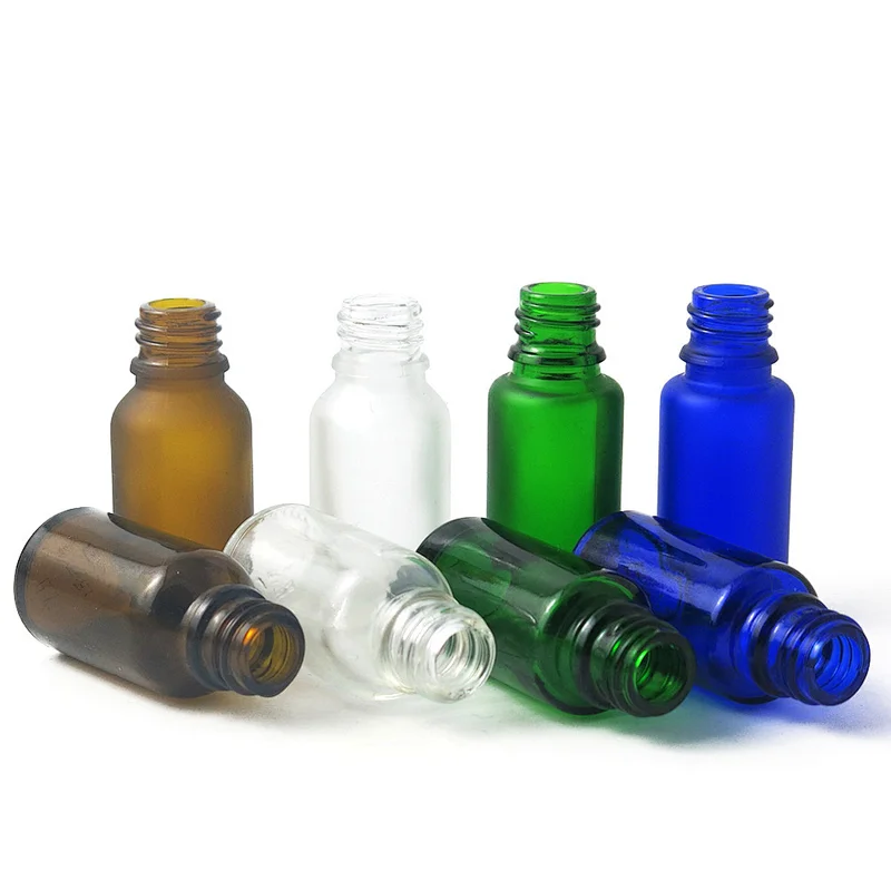 Childproof Tamper Evident Screw Cap 15ml Bule Amber Green Clear Essential Oil Aromatherapy Glass Bottle With Orifice Reducer