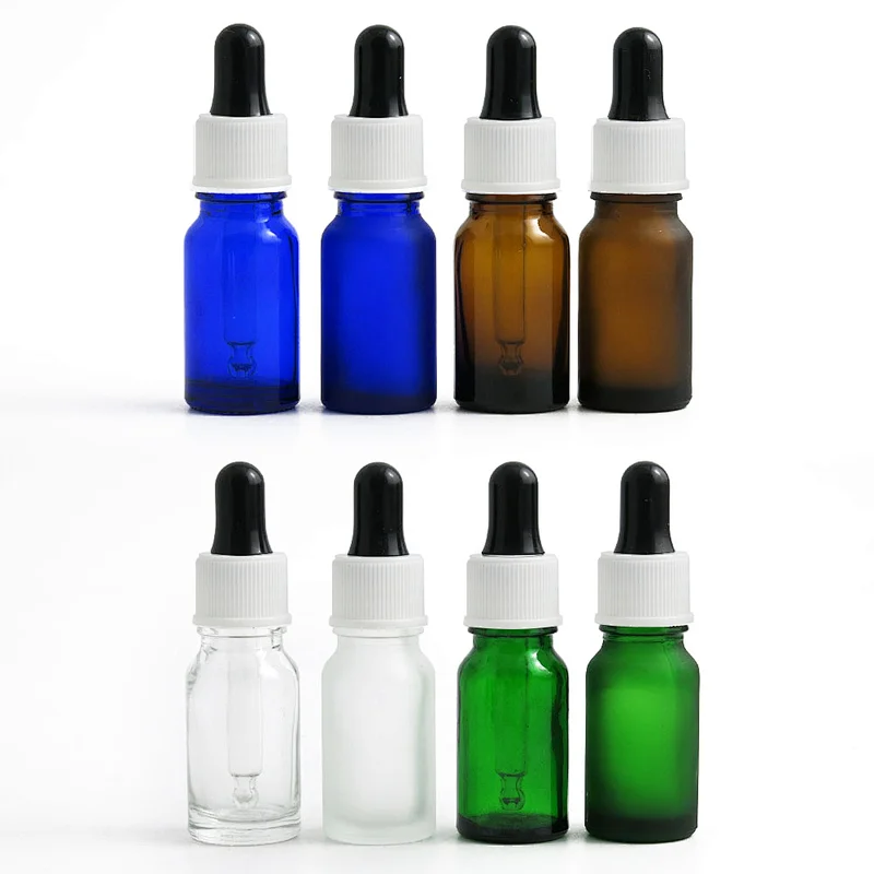 Wholesale Serum Custom 10mL Amber Green Clear Blue Empty Cosmetic Screw Recycled Glass Essential Oil Bottles Aluminum Cap