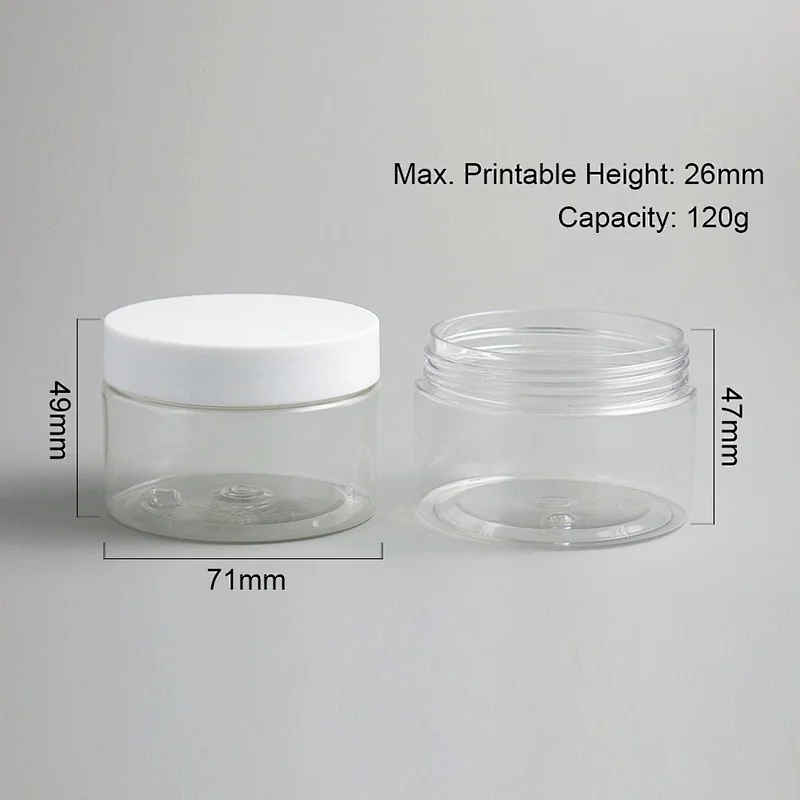 High Quality Cheap Cosmetic Packaging Home Use 120g PET Cosmetic Cream Plastic Clear Jar With Screw Seal Lid