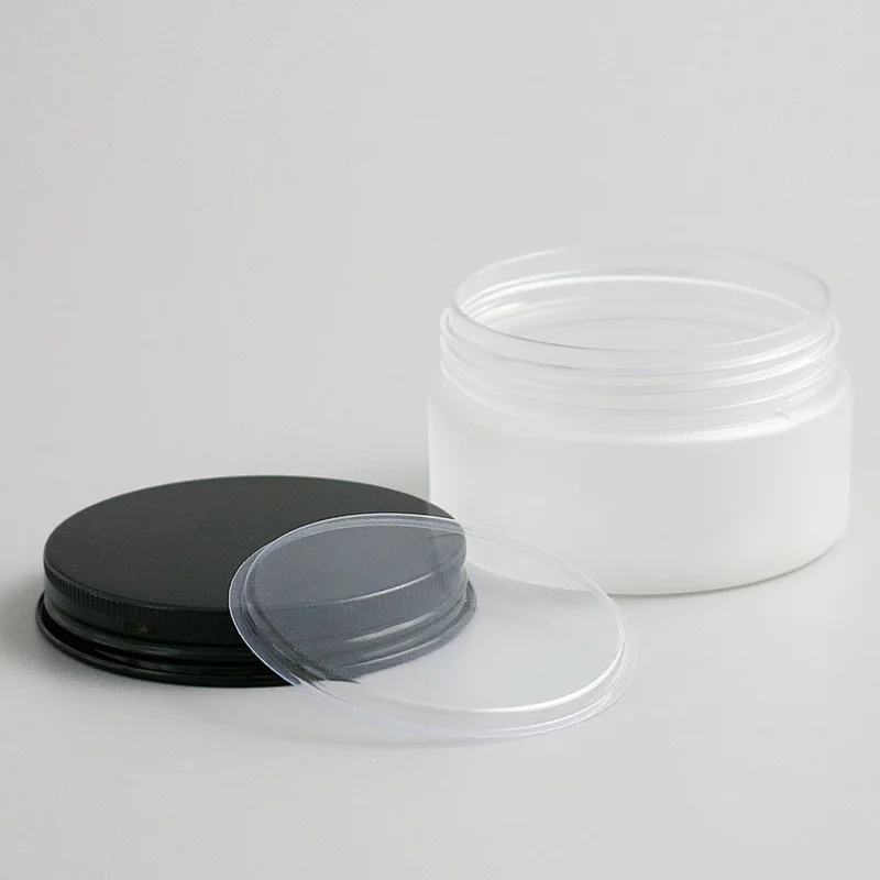 Wholesale 100g Cosmetic Frosted Plastic Jar Skin Care Packaging Cream Jar With Multicolor Aluminum cover