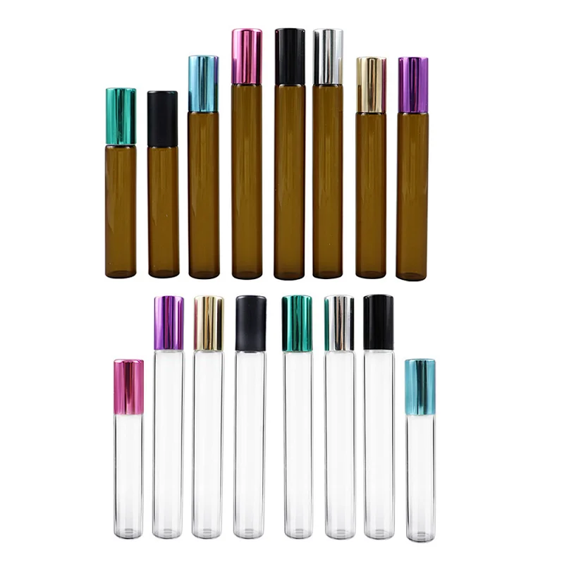 Free Sample Perfume Roller Bottle Essential Oil Roll On Bottle In Stock Empty 8ml 12ml 10ml Clear Glass Bottle