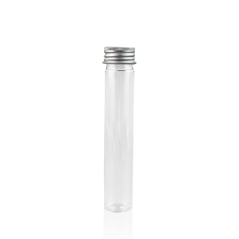 Clear 60mL Glass Bottle With Black Sliver Aluminum Screw Cap Refillable Storage Tube Top Medicine Round Bottle