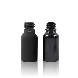 RTS Black Skin Care Container Facial Serum Cosmetic Packaging Glass Bottle With Aluminum Cap 15mL Hot Sale