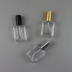 Wholesale 15ml Flat Square Perfume Oil Spray Bottle Luxury Empty Perfume Glass Bottle