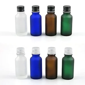 Essential Oil Packaging 20ml Clear Green Blue Amber Glass Screw Bottle With Childproof Cap