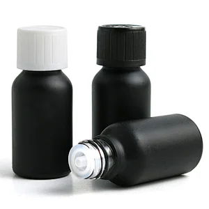 Ready To Ship Empty black 20ml Cosmetic Packaging Essential Oil Bottle Small Vial Glass Dropper Bottle