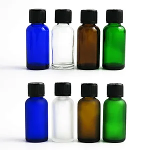 30mL Glass Essential Oil Bottle Personal Care Syrup Liquor Glass Bottle Manufacture Frosted Amber Clear Green Blue