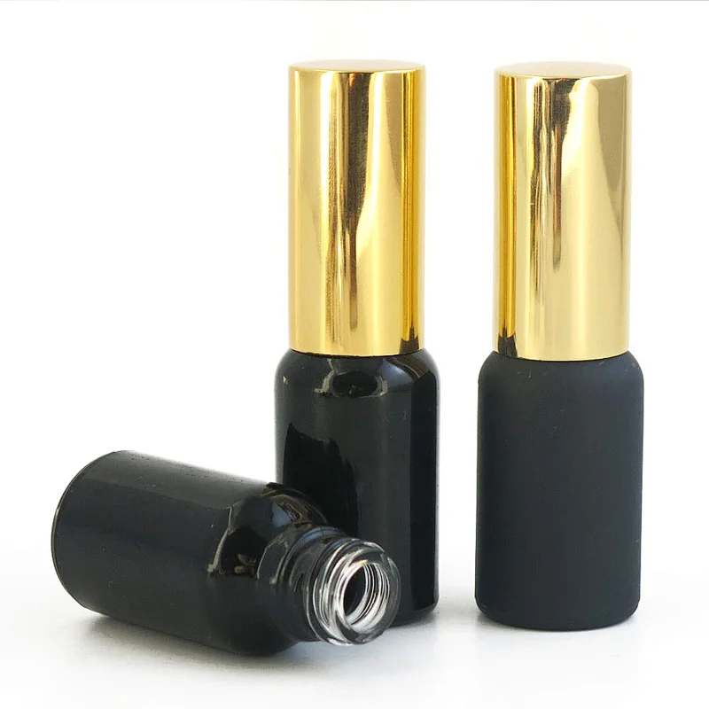 Customize 20ml Black Matte Frosted Glass Perfume pump Bottle With Mist Pump Cap Essential Oil Spray glass Bottle