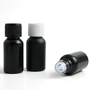 Ready To Ship Empty black 20ml Cosmetic Packaging Essential Oil Bottle Small Vial Glass Dropper Bottle