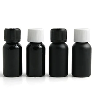 Ready To Ship Empty black 20ml Cosmetic Packaging Essential Oil Bottle Small Vial Glass Dropper Bottle