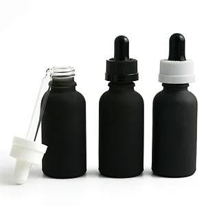 Frosted Black White  Dropper Bottle Hot Sale Dropper Bottle 30mL Cosmetic Packaging Essential Oil Glass Black matte