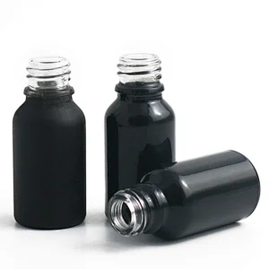 Free shipping Empty 20ml Black Frost Glass Perfume pump Bottle with Mist Spray Cap Essential Oil pump glass Bottle