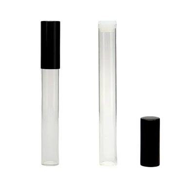 clear glass tube bottle
