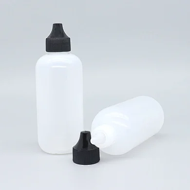 Cosmetic Packaging With Screw Cap Capsule 120ml Black Cap White Plastic Bottle"WeTrust"