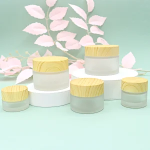 Luxury Imitation Wood Grain Bamboo Lid Body Butter Jar Skin Care Cosmetic Cream Jar For Hot Sale"WeTrust"