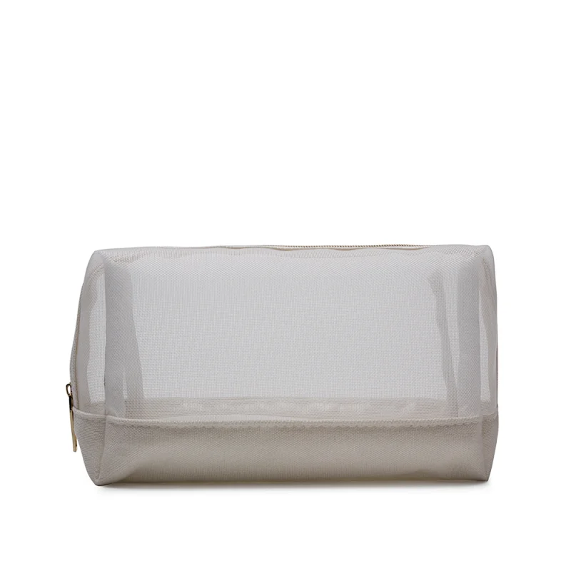 Travel Pouch Cosmetic Bag Bamboo Fiber Nylon Mesh - CBT061