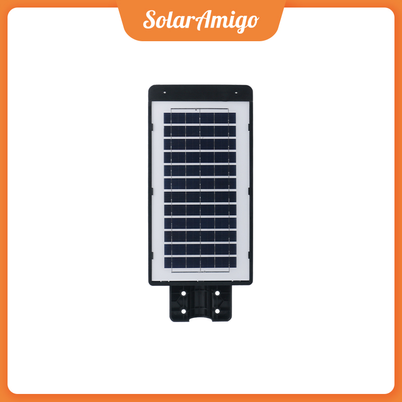 SolarAmigo All in One LED Street Lights with High Efficiency>17% Solar Panel LiFePO4 Battery Aluminum Body