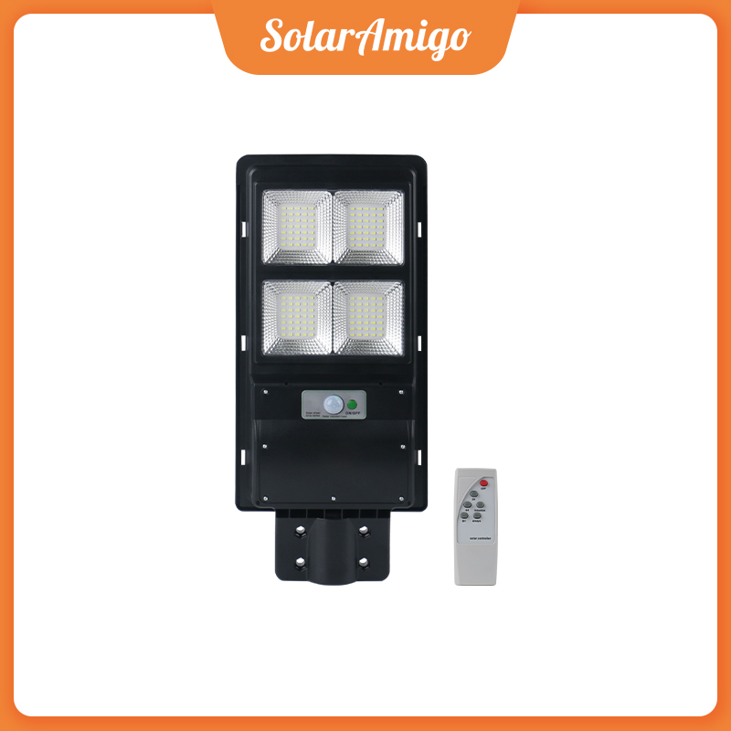 SolarAmigo All in One LED Street Lights with High Efficiency>17% Solar Panel LiFePO4 Battery Aluminum Body
