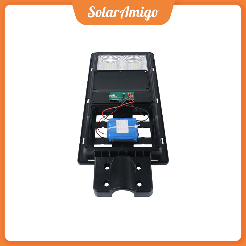 SolarAmigo All in One LED Street Lights with High Efficiency>17% Solar Panel LiFePO4 Battery Aluminum Body