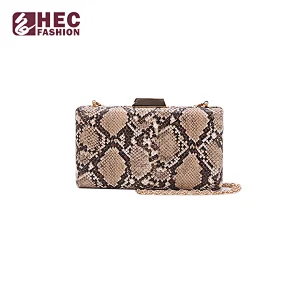 Snake Pattern Rectangle Crossbody Evening Bag
