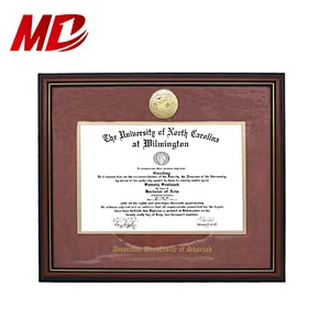 Gold Medal Customized Style 8.5*11'' A4 PS Certificate Graduation Frame With School Name