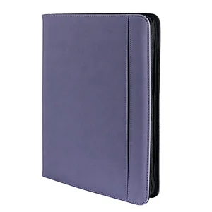 Purple Luxury Leather Padfolio Portfolio Compendium File Folder With A4 Letter Sized Writing Pad Ticket Pocket