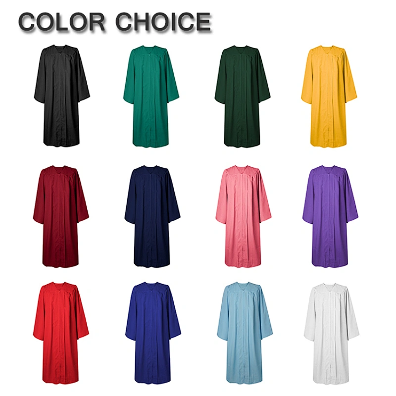 Specially Worn Adult Multicolor Customized High School Graduation Gown