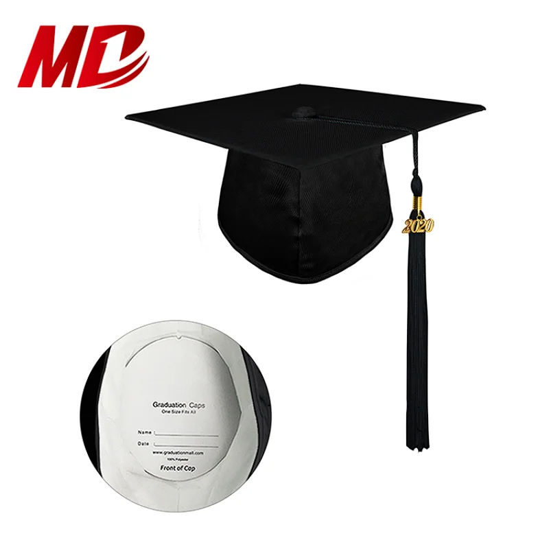 Kindergarten Graduation Cap and Gown Shiny Black