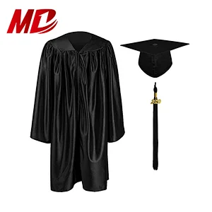 Kindergarten Graduation Cap and Gown Shiny Black