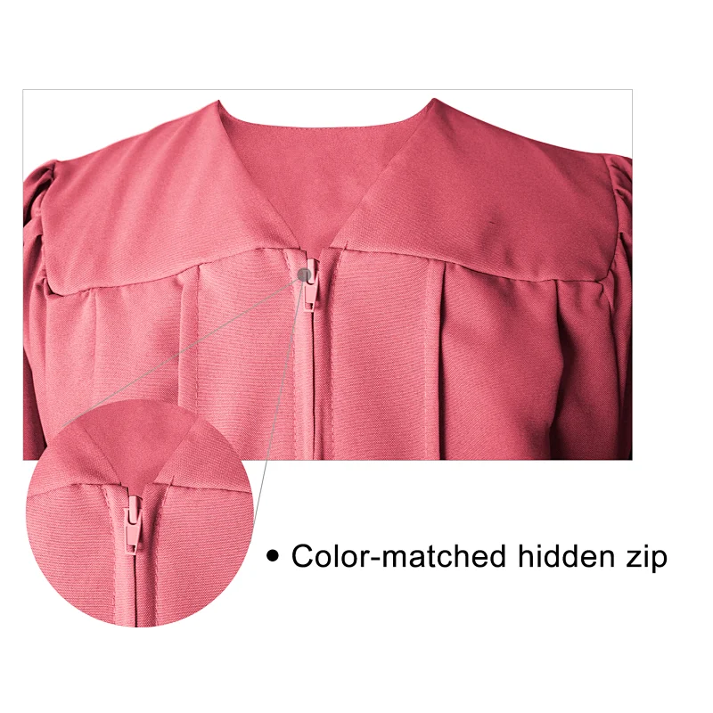 High School Graduation Gown academic robe with pink color