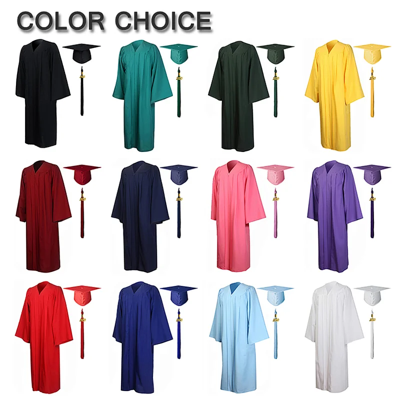 Disposable Graduation Robes for Adult Graduationers with CapsTassels in Emerald Green