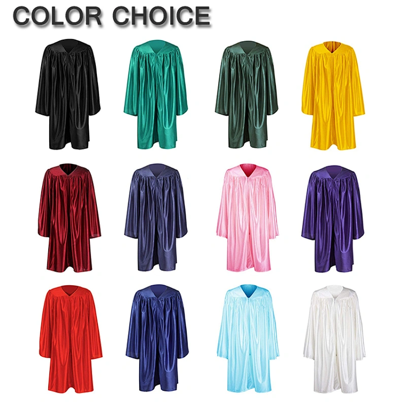 Hot Sale Shiny High Quality Children Graduation Gown for Kids