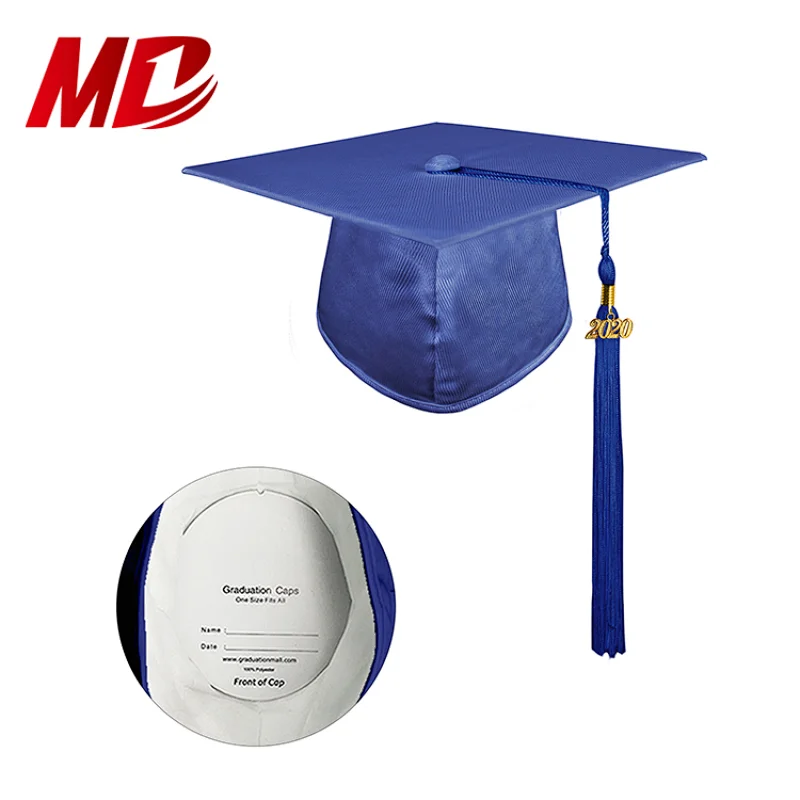 Shiny Royal blue Children Graduation Robe And Cap Tassel With Silver Stole