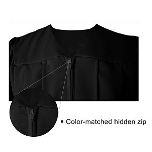 High School black classical Graduation Robe