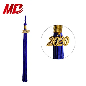 Shiny Royal blue Children Graduation Robe And Cap Tassel With Silver Stole