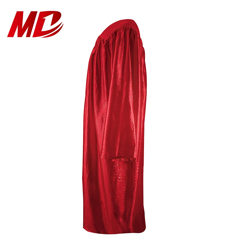 Adult Graduation gowns Caps for Ceremony-Shiny Maroon Fabric