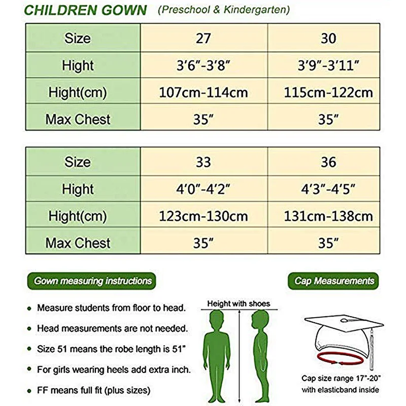 Durable Polyester Children Preschool and Kindergarten Graduation Gown Cap