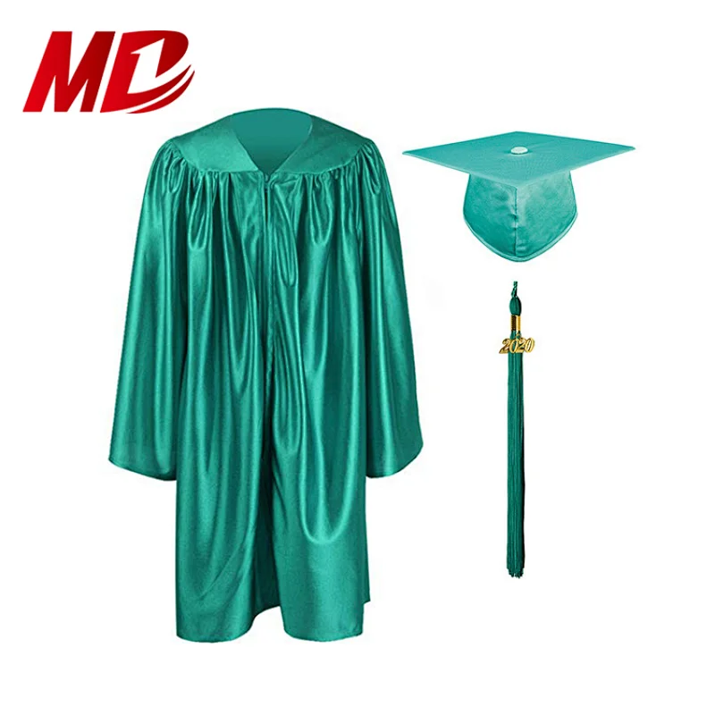Shiny Forest Green Graduation Attire For Kindergarten