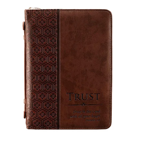 handmade leather bible covers bag Trust Brown Tile Design Bible Book Holder - Proverbs 35 (Large) Hight Quality