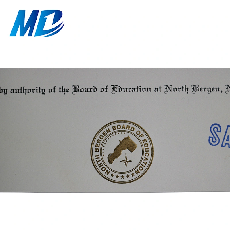 gold/silver stamping certificate paper diploma printing