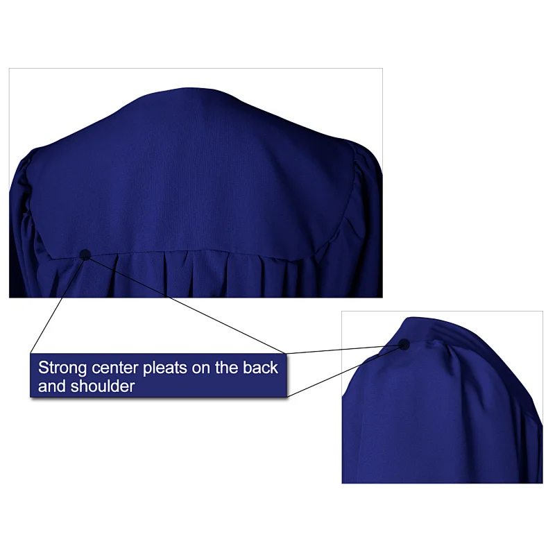 Cheap High School Graduation Gown Cap Tassel - Matte Finished Roayl Blue