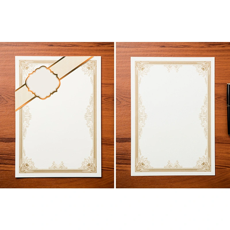 Vintage Scrapbook Paper Award Certificate, High quality Foil Hot Stamping A4 Paper