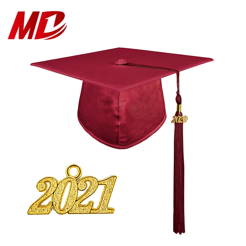 Adult Graduation gowns Caps for Ceremony-Shiny Maroon Fabric