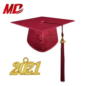 Adult Graduation gowns Caps for Ceremony-Shiny Maroon Fabric