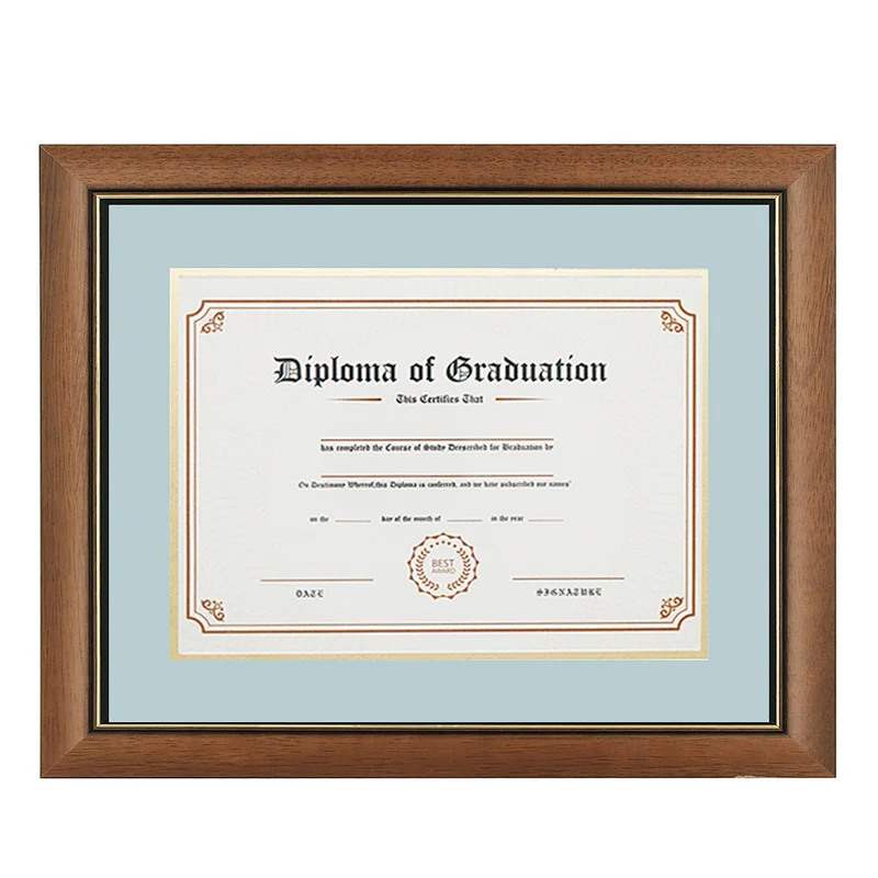 Home Stylish Wood Photo Picture Frame Box Certificate Document Diploma Frame