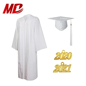 High School Graduation Cap and Gown Matte White