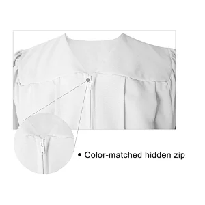 High School Graduation Cap and Gown Matte White