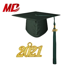 College/High School Forest Green Matte Graduation Gown With Cap And Tassel